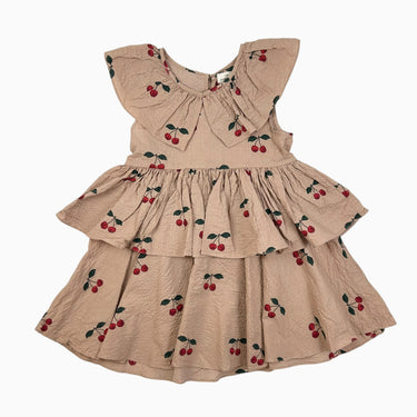 Robe 'Lunella' à col large vieux-rose 'cerises' 7-8Y