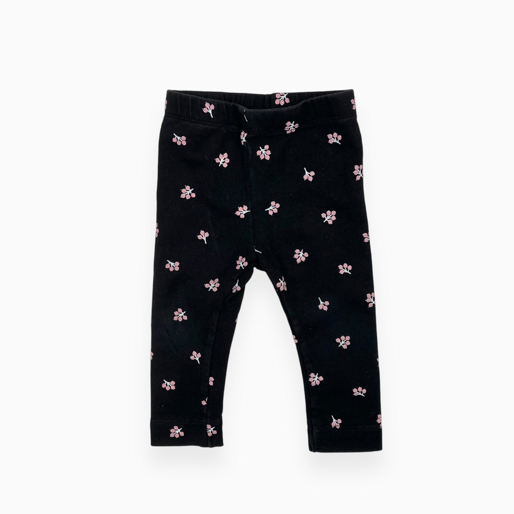 Legging noir en coton bio à imprimé petits fruits 9M