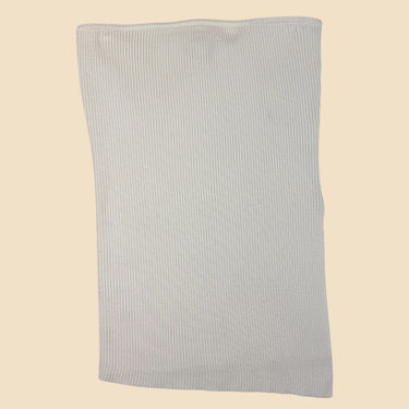 Haut tube blanc côtelé en viscose et poly pour femmes S