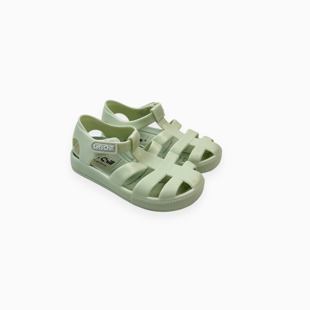 Sandales 'Jelly' pistache à velcro 23 EUR