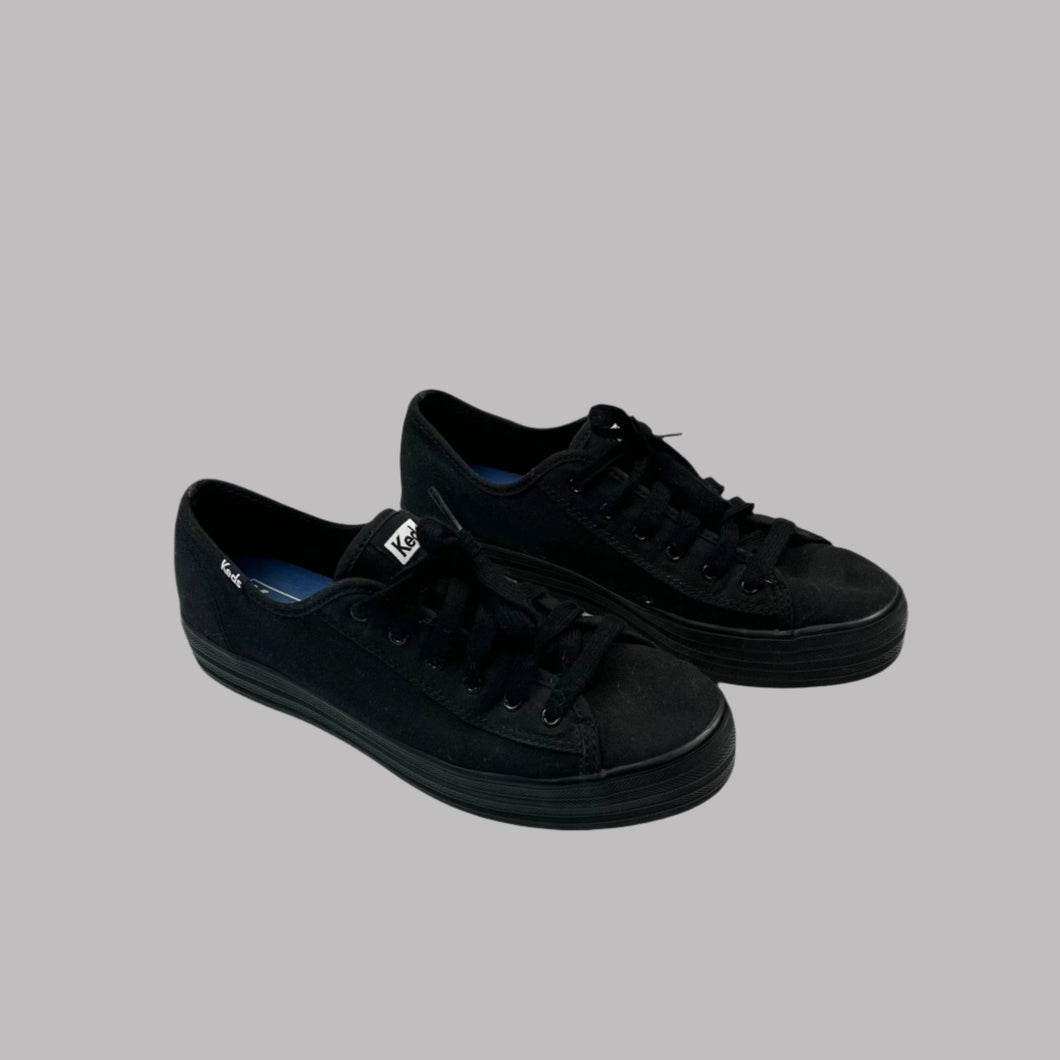 Sneakers noirs en canvas de coton pour femmes 8 US