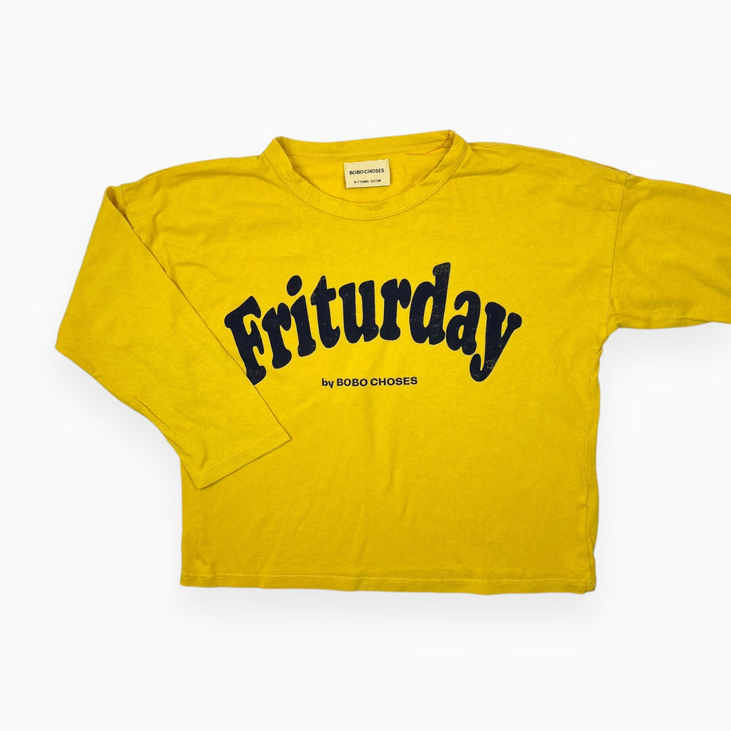 T-shirt jaune en coton 'Friturday' 6-7Y