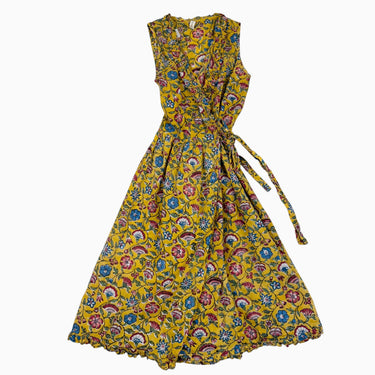 Robe ocre fleurie 10-11Y