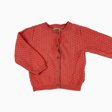 Cardigan corail en tricot à pointelle 2Y