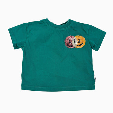 T-shirt vert émeraude 'smiley' en paillette 3Y