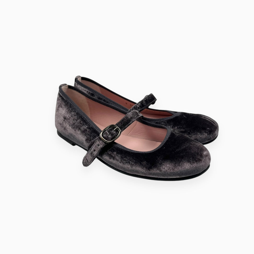 Ballerines en velours mauve gris 34EU