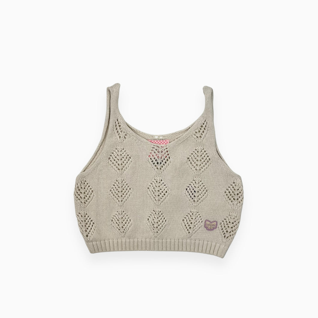 Cami cropped en fin tricot de coton 6Y