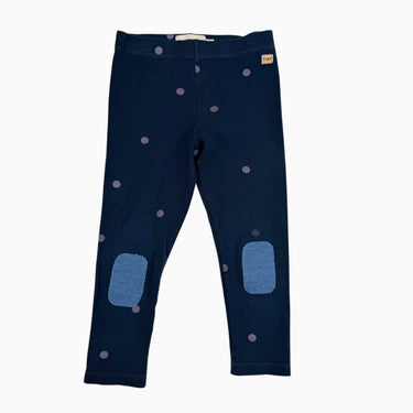 Legging marine à pois côtelé 6Y