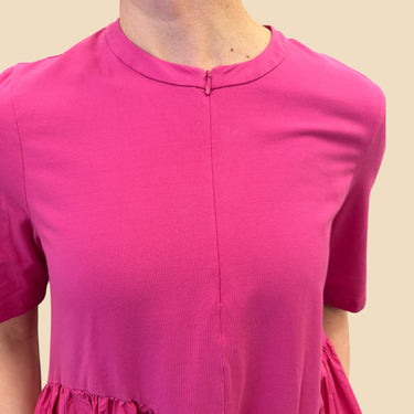 Robe maxi fushia coupe princesse en coton et spandex pour femmes M