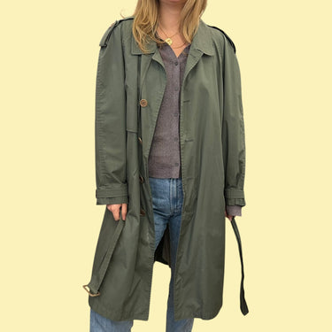 Manteau style trench vert olive pour femmes 42EU