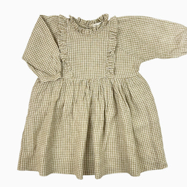 Robe à vichy beige en lin 3Y