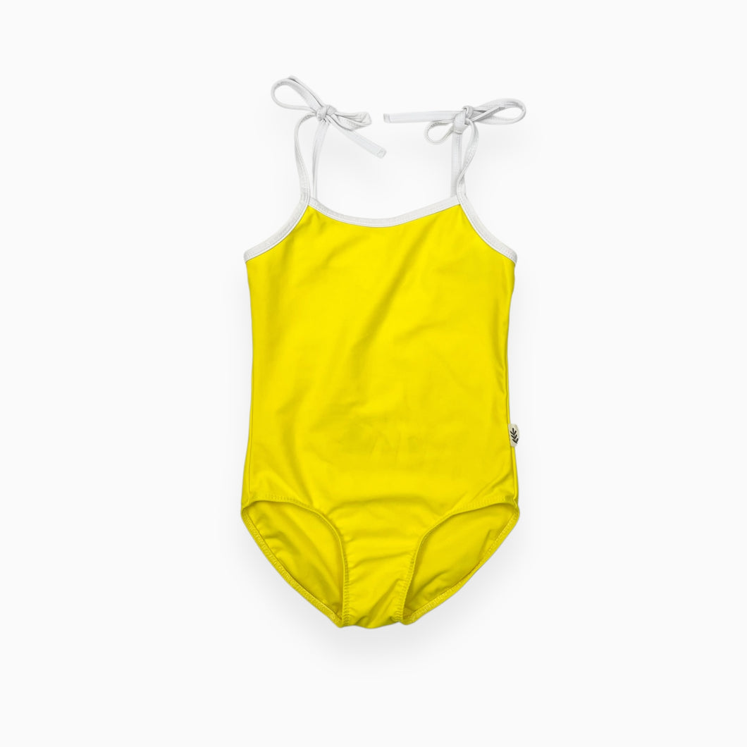 Maillot jaune en nylon recyclé et spandex 5-6Y