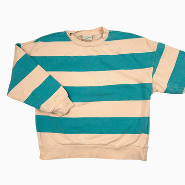 Pull à rayures vertes et saumon 9-10Y