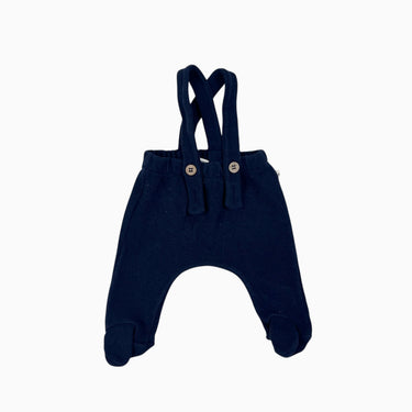 Pantalon à pieds et à bretelles marine 1M