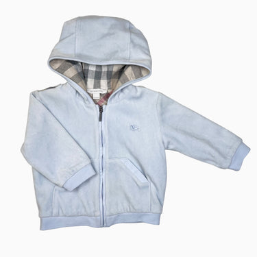 Veste à capuchon bleu ciel en velours 18M