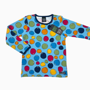 Chandail bleu 'boules de bowling' 104CM 4Y