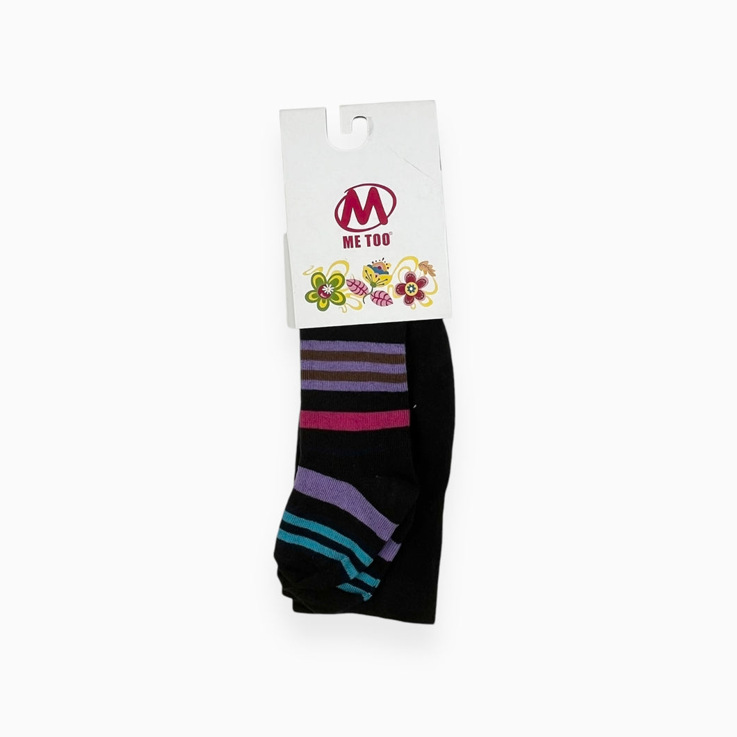 Bas collants chocolat foncé en coton et polyamide à rayures colorées 74 (9-12M)