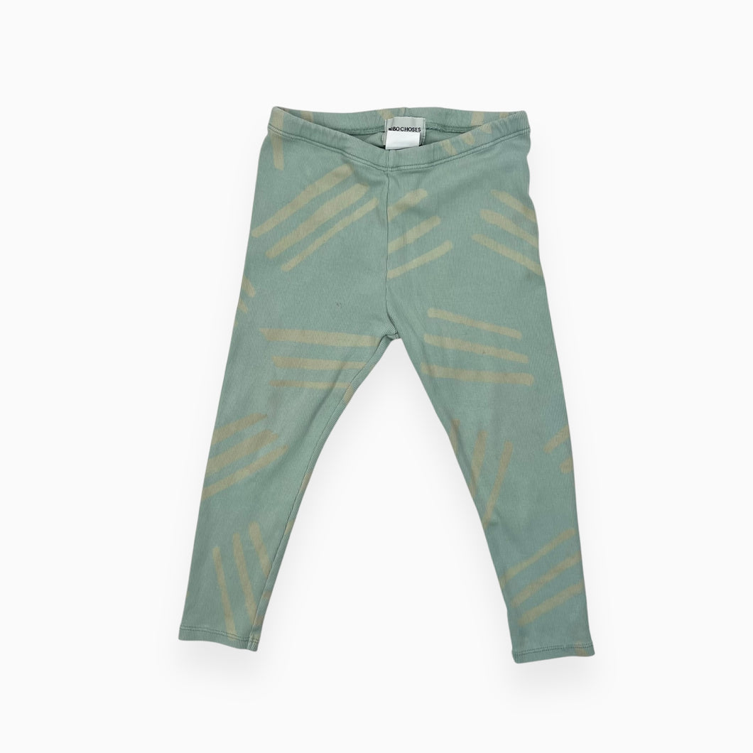 Legging vert menthe en coton bio cotelé 24-36M