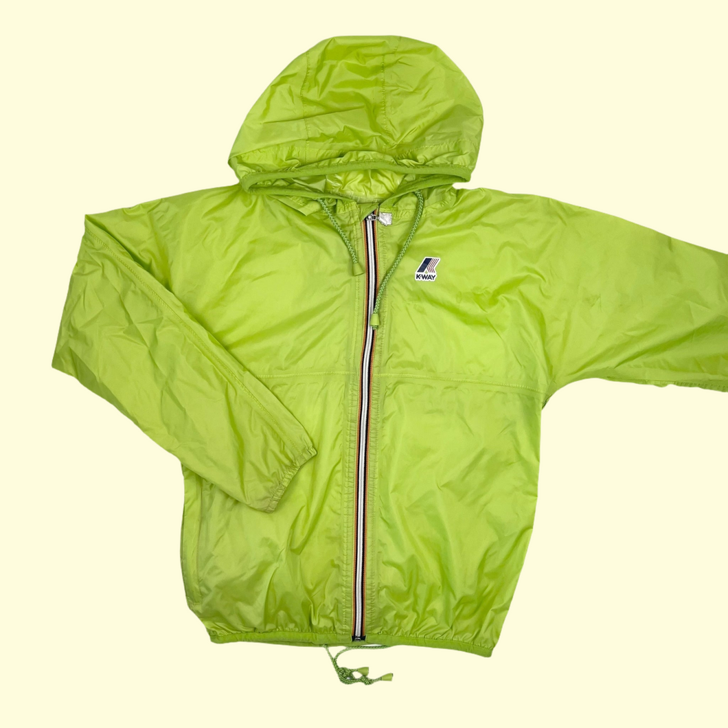 Manteau coupe-vent imperméable vert lime pour femmes XS (ou 12-14Y)