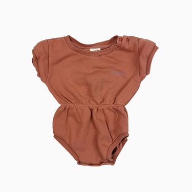 Barboteuse terracotta 'friend' en coton pimas 6-12M