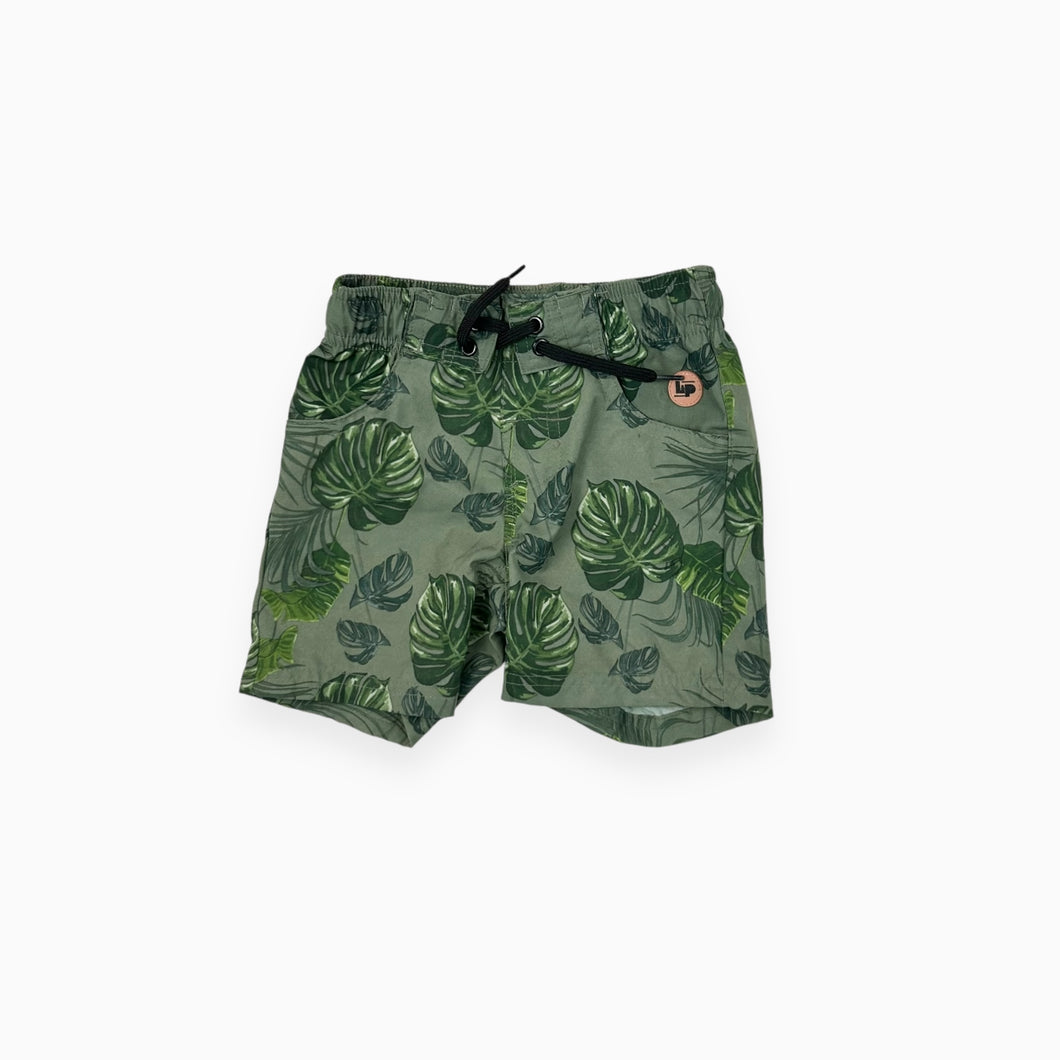 Short kaki feuillage style maillot sans filet 2-3Y