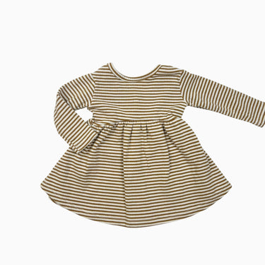 Robe à rayures caramel côtelé 0-3M