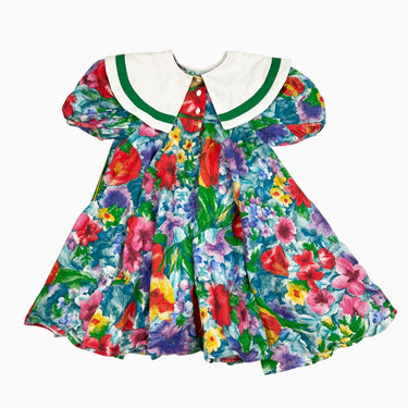 Robe à col fleurie vintage 4-5Y