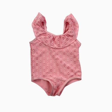 Maillot rose à pointelle 2-6M
