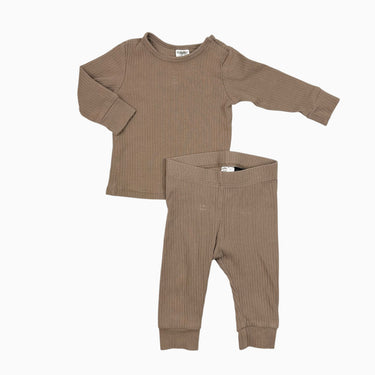 Ensemble latté coton bio côtelé 2-4M