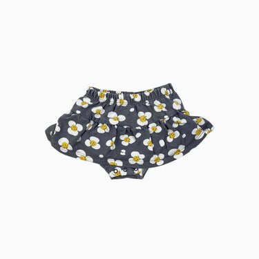 Jupe avec cache-couche intégré grise fleurie 1-2M