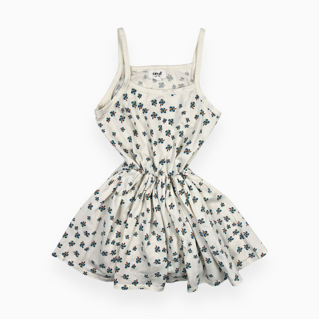 Robe patineuse en coton pima à motif floral 2-3Y (Fait court)