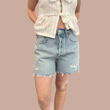 Short 'Riley Short' en denim 'light wash' de coton bio pour femmes 27US