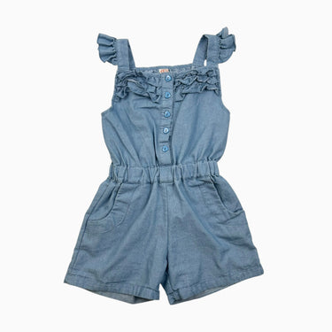 Combi short en coton chambray avec boutons 'coeurs' 130CM 8Y