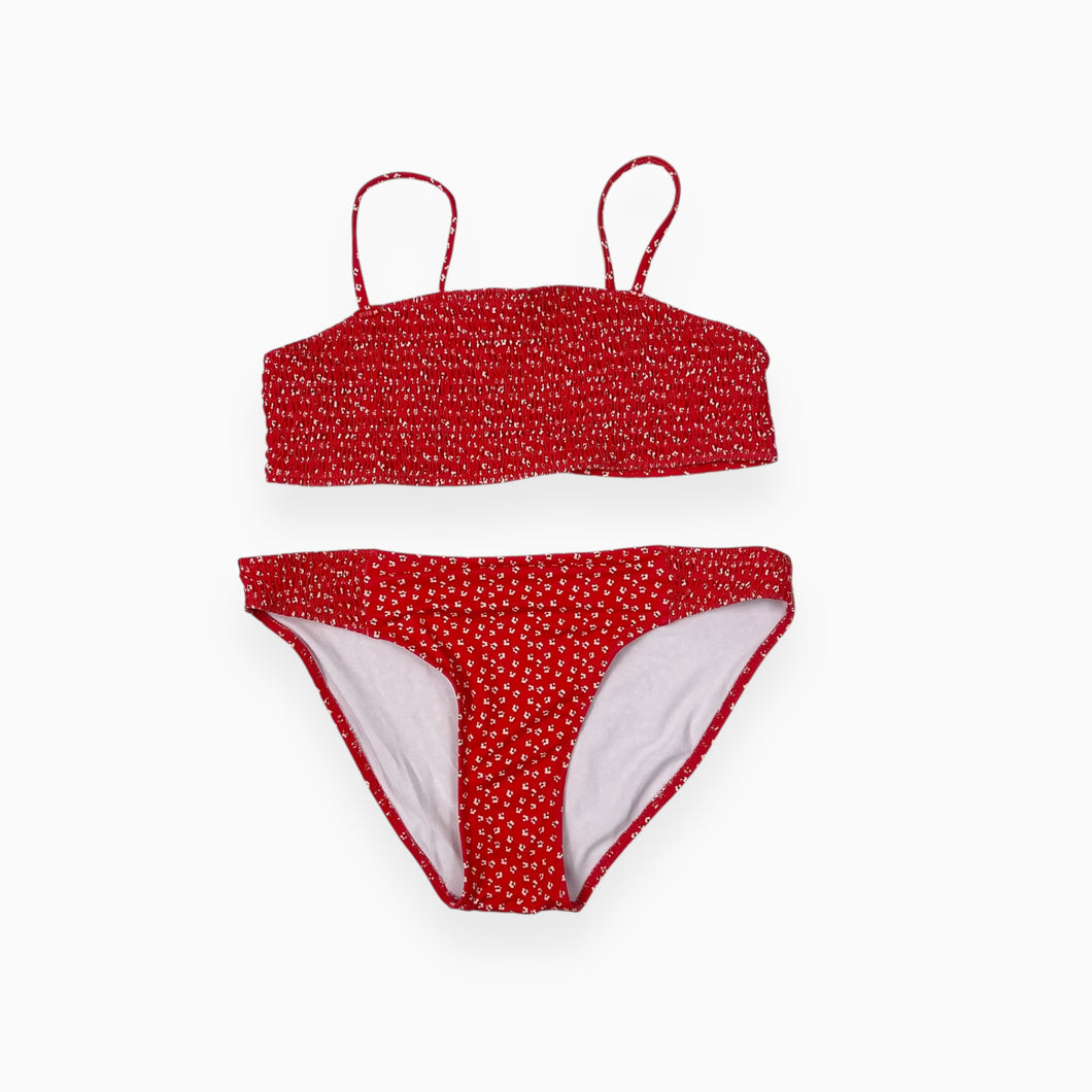 Bikini rouge à motif floral 11-12Y