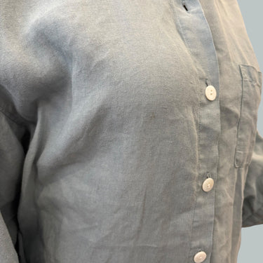 Chemise bleue en lin pour femmes M-L