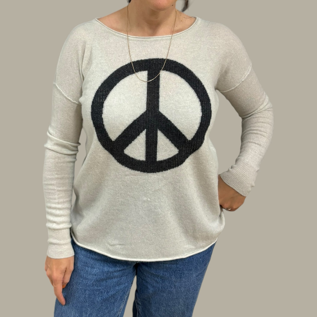 Pull en tricot de cachemire 'Peace' pour femmes M