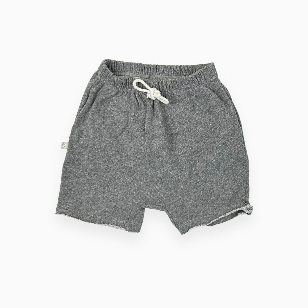 Short gris chiné en coton french terry fait aux É-U 8-9Y