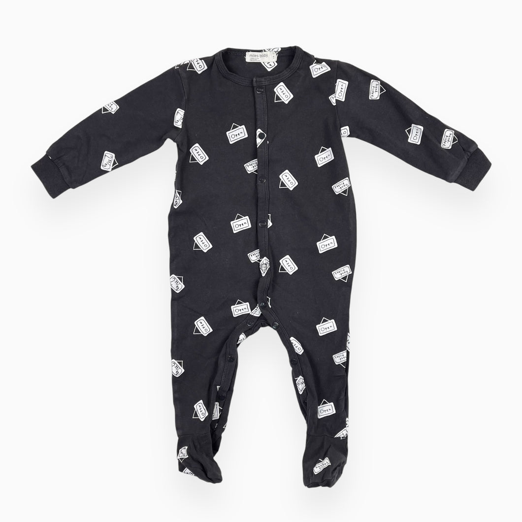 Pyjama charbon en coton 'open' 9M