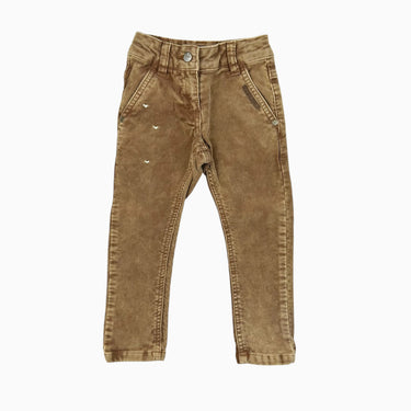 Pantalon érable 'coeurs dorés brodés' en corduroy 2Y