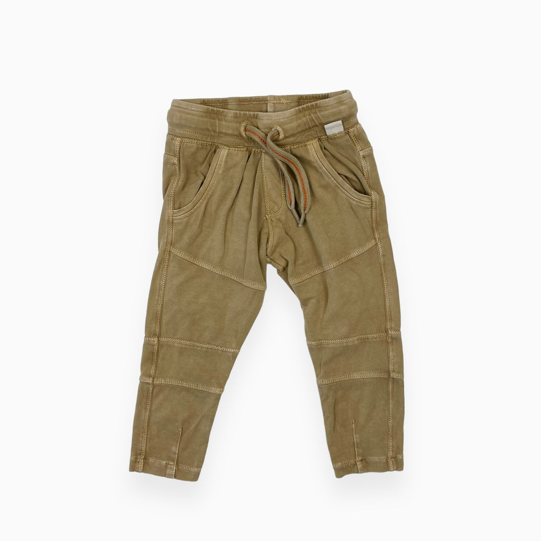 Pantalon beige en coton extensible 6-9M