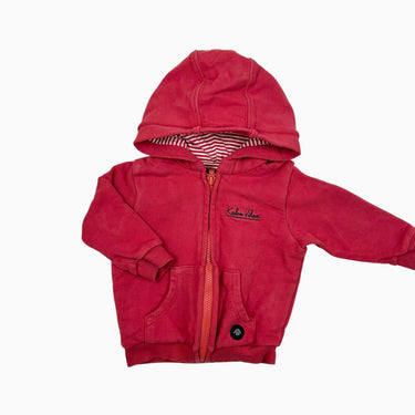Veste à capuchon rouge fraise 18M