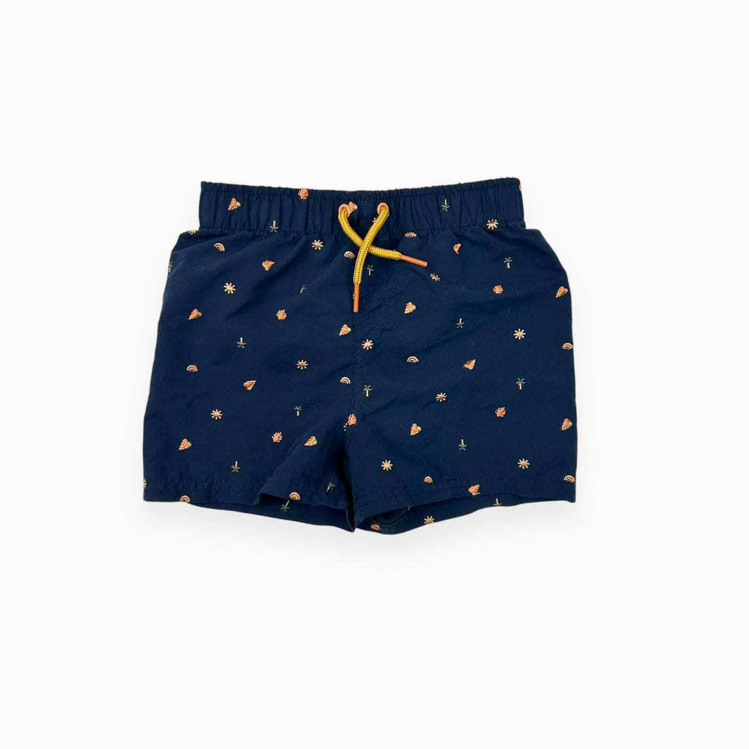 Maillot short bleu marine avec broderies estivales 36M