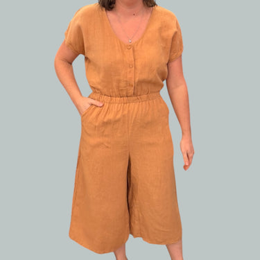 Combi 'Phuket' orangée en lin pour femmes M