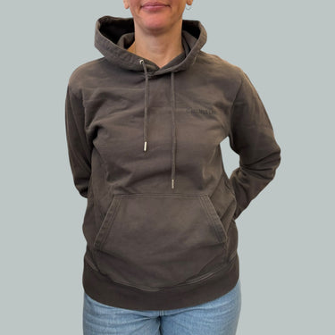 Pull à capuchon anthracite en coton pour femmes M
