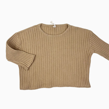 Pull beige en tricot côtelé 4Y