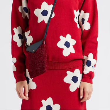 Étui de téléphone en sherpa rouge pour femmes