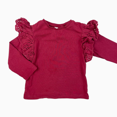 Chandail avec volant rouge 18-24M