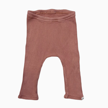 Legging terracotta en soie et coton cotelé 3-6M