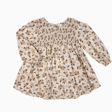 Robe rose fleurie avec smock 2-3Y