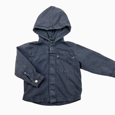 Veste en canvas de coton à capuchon marine 18-24M